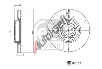 FEBI Brzdov kotou - 318 mm FB 186182, 186182