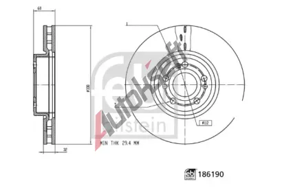 FEBI Brzdov kotou - 330 mm FB 186190, 186190