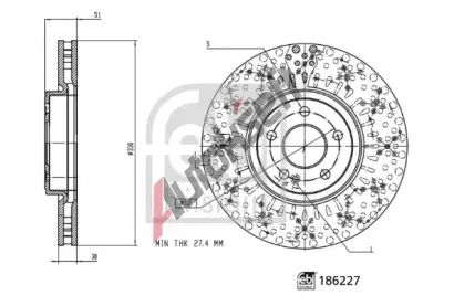 FEBI Brzdov kotou - 330 mm FB 186227, 186227