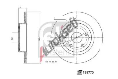FEBI Brzdový kotouč - 296 mm FB 188770, 188770 FEBI Brzdový kotouč - 296 mm FB 188770, 188770