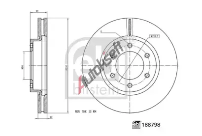 FEBI Brzdový kotouč - 332 mm FB 188798, 188798 FEBI Brzdový kotouč - 332 mm FB 188798, 188798