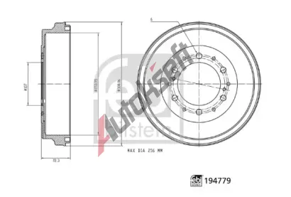 FEBI Brzdový buben FB 194779, 194779 FEBI Brzdový buben FB 194779, 194779