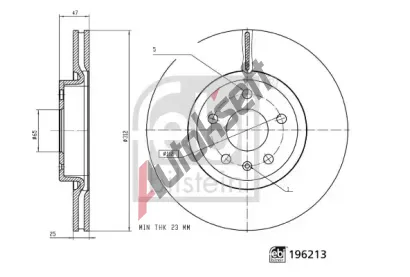FEBI Brzdový kotouč - 312 mm FB 196213, 196213 FEBI Brzdový kotouč - 312 mm FB 196213, 196213