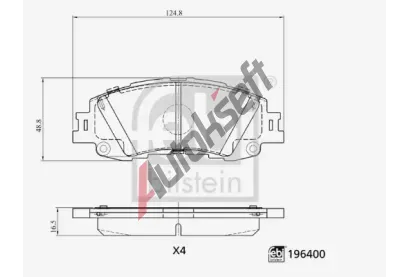 FEBI Sada brzdových destiček FB 196400, 196400 FEBI Sada brzdových destiček FB 196400, 196400