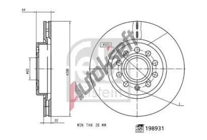 FEBI Brzdový kotouč - 280 mm FB 198931, 198931 FEBI Brzdový kotouč - 280 mm FB 198931, 198931