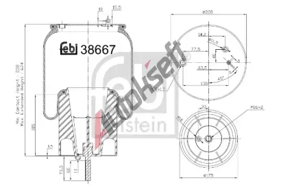 FEBI Měch pneumatického odpružení FB 38667, 38667 FEBI Měch pneumatického odpružení FB 38667, 38667