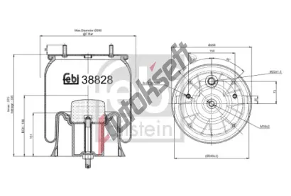 FEBI Měch pneumatického odpružení FB 38828, 38828 FEBI Měch pneumatického odpružení FB 38828, 38828