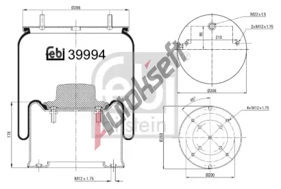 FEBI Měch pneumatického odpružení FB 39994, 39994 FEBI Měch pneumatického odpružení FB 39994, 39994