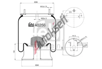 FEBI Měch pneumatického odpružení FB 40256, 40256 FEBI Měch pneumatického odpružení FB 40256, 40256