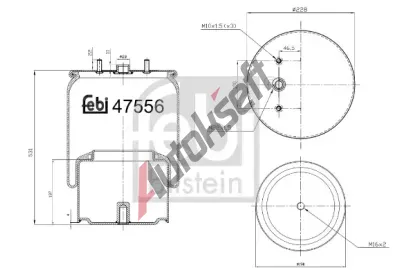 FEBI Měch pneumatického odpružení FB 47556, 47556 FEBI Měch pneumatického odpružení FB 47556, 47556