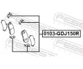 FEBEST Sada příslušenství obložení kotoučové brzdy FBS 0103-GDJ150R, 0103-GDJ150R