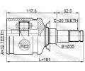 FEBEST Kloub hnacho hdele, sada FBS 0111-CT220LH, 0111-CT220LH