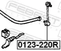 FEBEST Ty / vzpra stabiliztoru FBS 0123-220R, 0123-220R