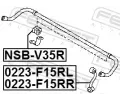 FEBEST Ty / vzpra stabiliztoru FBS 0223-F15RL, 0223-F15RL