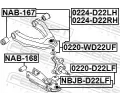 FEBEST Rameno zaven kol FBS 0224-D22RH, 0224-D22RH