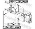 FEBEST Vodicí čep brzdového třmenu FBS 0274-J32LOWF, 0274-J32LOWF