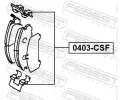 FEBEST Sada příslušenství obložení kotoučové brzdy FBS 0403-CSF, 0403-CSF