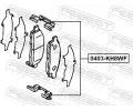 FEBEST Sada příslušenství obložení kotoučové brzdy FBS 0403-KH9WF, 0403-KH9WF