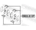 FEBEST Sada příslušenství obložení kotoučové brzdy FBS 0803-S13F, 0803-S13F