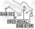 FEBEST Ty / vzpra stabiliztoru FBS 0823-003AL, 0823-003AL