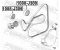 FEBEST Vratn� / vodic� kladka dr�kov�ho kl�nov�ho �emenu FBS 1088-J300, 1088-J300