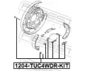 FEBEST Sada psluenstv parkovacch brzdovch elist FBS 1204-TUC4WDR-KIT, 1204-TUC4WDR-KIT