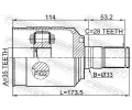 FEBEST Kloub hnacho hdele, sada FBS 1211-LX2LH, 1211-LX2LH
