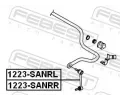 FEBEST Ty / vzpra stabiliztoru FBS 1223-SANRR, 1223-SANRR