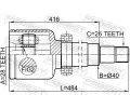FEBEST Kloub hnacho hdele, sada FBS 2111-CA220RH, 2111-CA220RH