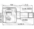 FEBEST Kloub hnacho hdele, sada FBS 2111-FY36LH, 2111-FY36LH