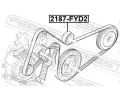 FEBEST Napínací kladka drážkového klínového řemenu FBS 2187-FYD2, 2187-FYD2