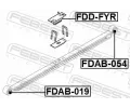 FEBEST Ložiskové pouzdro listové pružiny FBS FDAB-054, FDAB-054