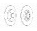 FERODO Brzdov kotou PREMIER Coat+ disc - 268 mm FE DDF1791C-1, DDF1791C-1