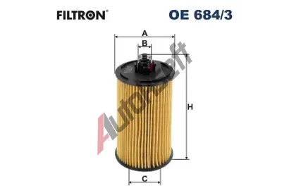 FILTRON Olejový filtr FI OE684/3, OE 684/3 FILTRON Olejový filtr FI OE684/3, OE 684/3