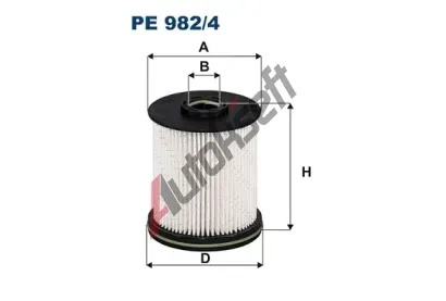FILTRON Palivový filtr FI PE982/4, PE 982/4 FILTRON Palivový filtr FI PE982/4, PE 982/4