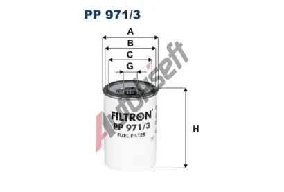 FILTRON Palivov filtr FI PP971/3, PP 971/3