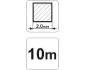 Flo Struna do strunové sekačky čtvercový průřez 2,0 mm x 10 m FLO TO-89413, TO-89413