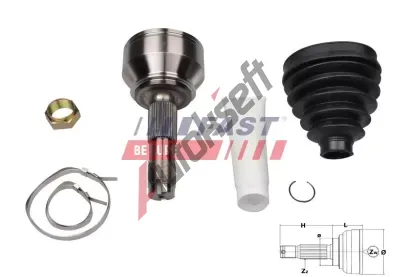 FAST Kloub hnacího hřídele, sada FST FT25080K, FT25080K FAST Kloub hnacího hřídele, sada FST FT25080K, FT25080K