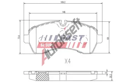 FAST Sada brzdovch destiek FST FT29022, FT29022