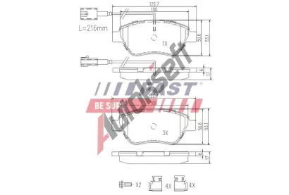 FAST Sada brzdových destiček FST FT29112, FT29112 FAST Sada brzdových destiček FST FT29112, FT29112