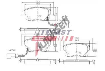 FAST Sada brzdových destiček FST FT29523, FT29523 FAST Sada brzdových destiček FST FT29523, FT29523