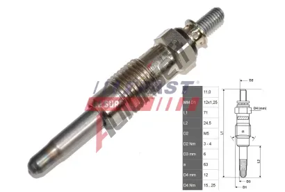 FAST Žhavicí svíčka elektrického žhavení FST FT82710, FT82710 FAST Žhavicí svíčka elektrického žhavení FST FT82710, FT82710