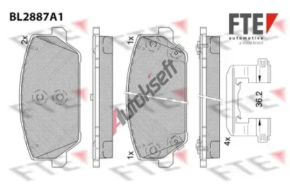 FTE Sada brzdových destiček FTE 9011127, 9011127 FTE Sada brzdových destiček FTE 9011127, 9011127