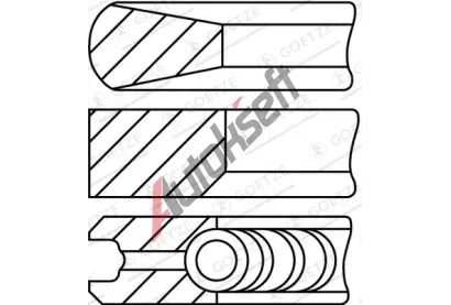 GOETZE ENGINE Sada pístních kroužků GEE 08-152900-10, 08-152900-10 GOETZE ENGINE Sada pístních kroužků GEE 08-152900-10, 08-152900-10