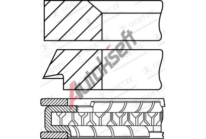 GOETZE ENGINE Sada p�stn�ch krou�k� GEE 08-214100-10, 08-214100-10