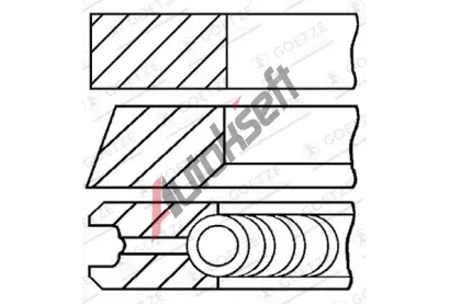 GOETZE ENGINE Sada pístních kroužků Goetze Diamond Coated® LKZ-Ring® GEE 08-432907-00, 08-432907-00 GOETZE ENGINE Sada pístních kroužků Goetze Diamond Coated® LKZ-Ring® GEE 08-432907-00, 08-432907-00