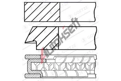 GOETZE ENGINE Sada pístních kroužků GEE 08-433505-00, 08-433505-00 GOETZE ENGINE Sada pístních kroužků GEE 08-433505-00, 08-433505-00
