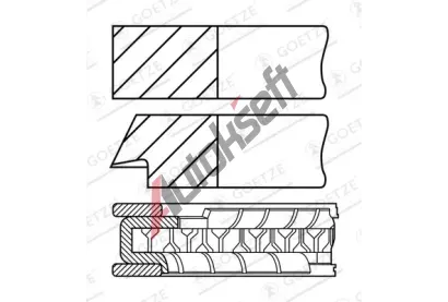 GOETZE ENGINE Sada pístních kroužků GEE 08-452800-00, 08-452800-00 GOETZE ENGINE Sada pístních kroužků GEE 08-452800-00, 08-452800-00