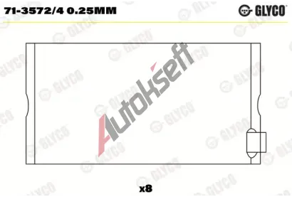 GLYCO Ojniční ložisko GLC 71-3572/4 0.25mm, 71-3572/4 0.25mm  GLYCO Ojniční ložisko GLC 71-3572/4 0.25mm, 71-3572/4 0.25mm