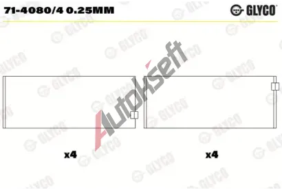 GLYCO Ojniční ložisko GLC 71-4080/4 0.25mm, 71-4080/4 0.25mm GLYCO Ojniční ložisko GLC 71-4080/4 0.25mm, 71-4080/4 0.25mm